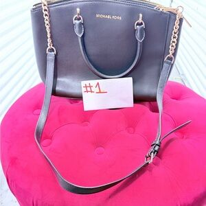 Michael Kors Black Satchel with Gold Accents